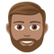 Man- Medium Skin Tone- Beard emoji on Emojione